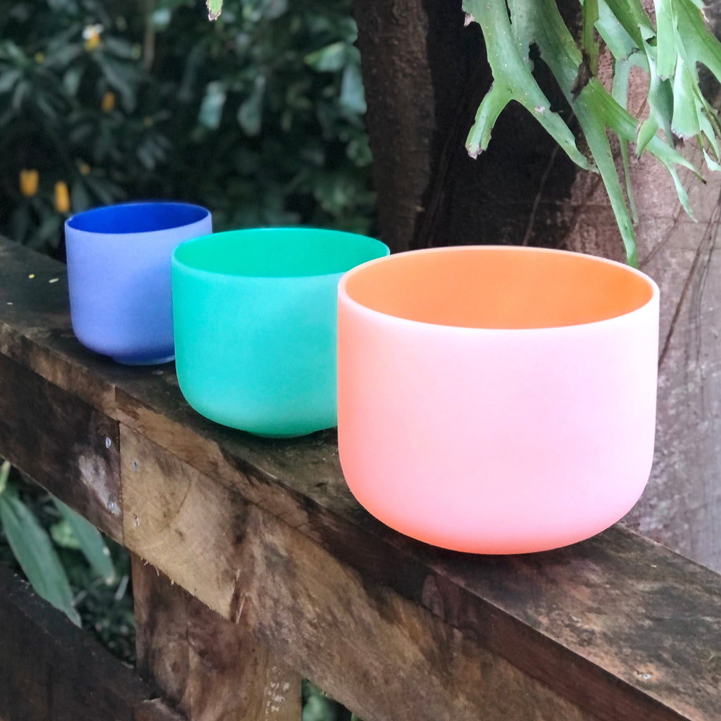 Set of 3 Rainbow Color Sound Therapy Bowls