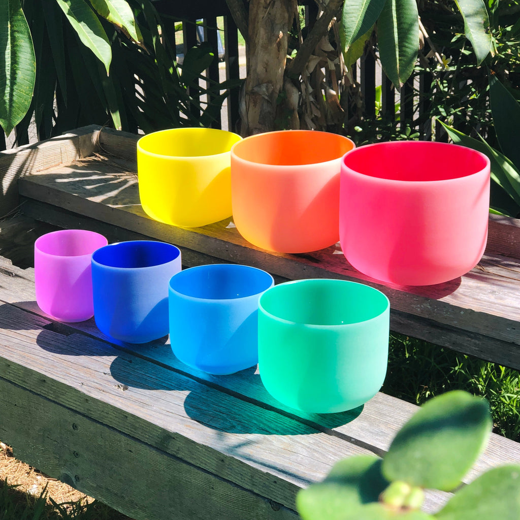 Set of 7 Rainbow Color Sound Therapy Bowls