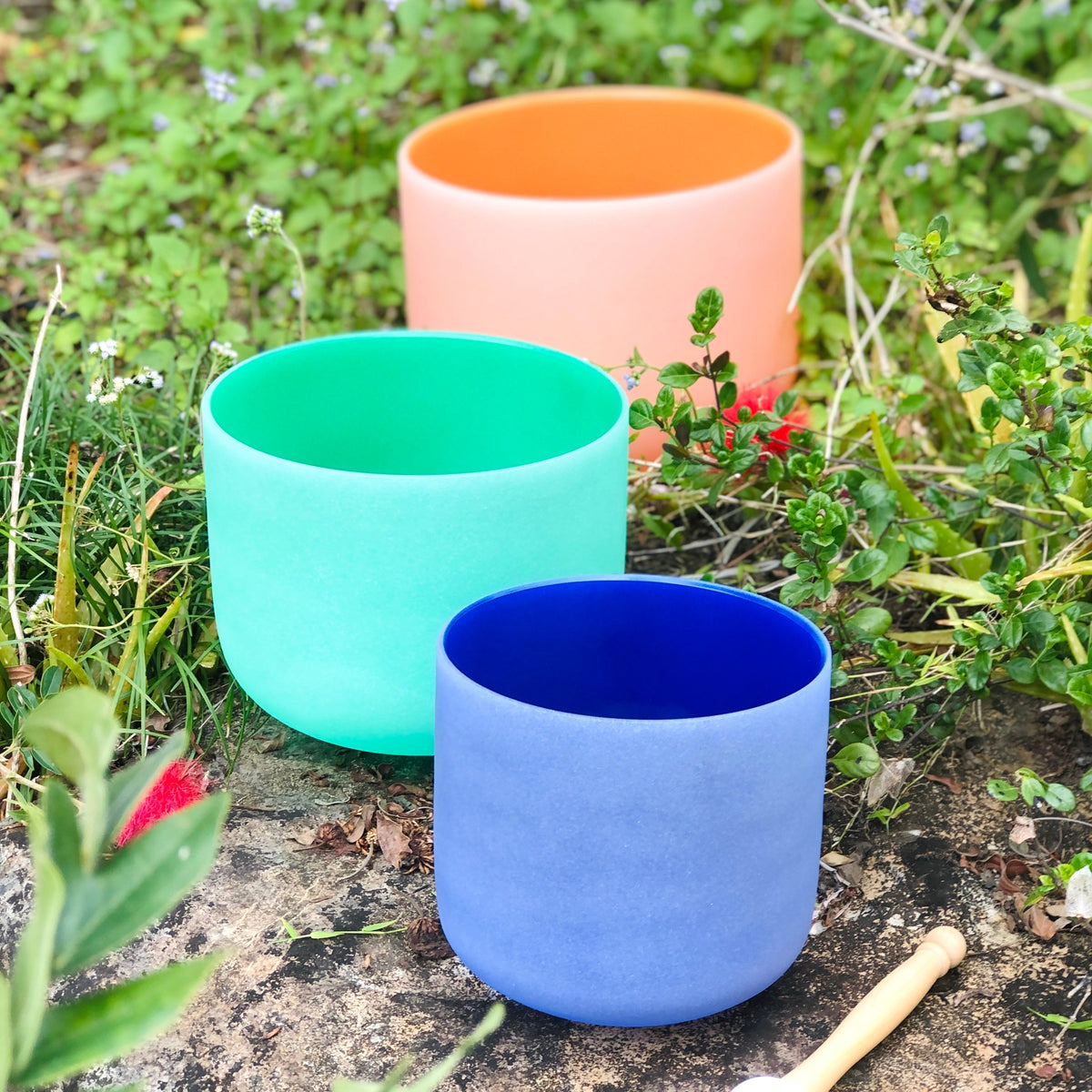 Set of 3 Rainbow Color Sound Therapy Bowls