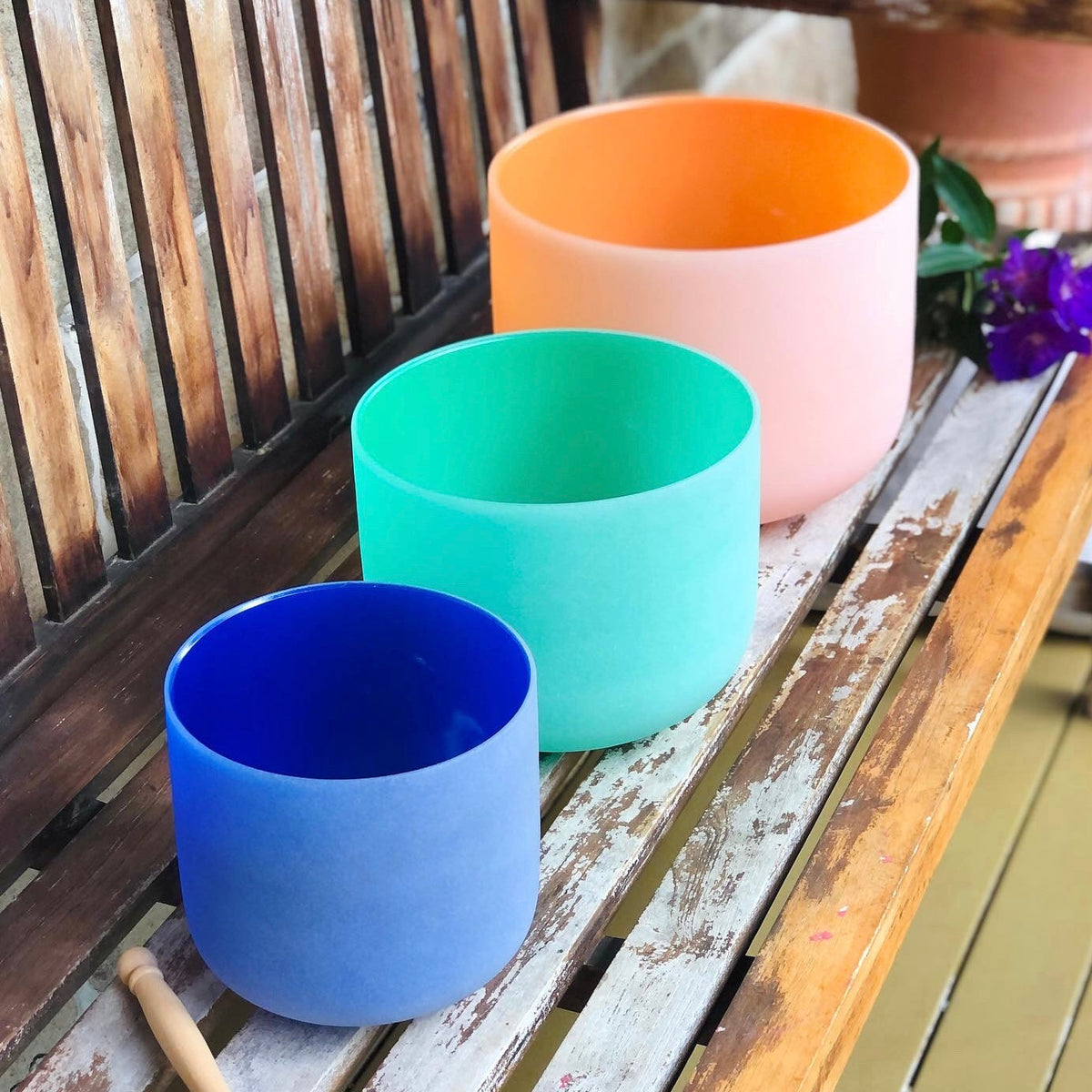 Set of 3 Rainbow Color Sound Therapy Bowls