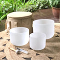 Set of 3 White Sound Therapy Bowls